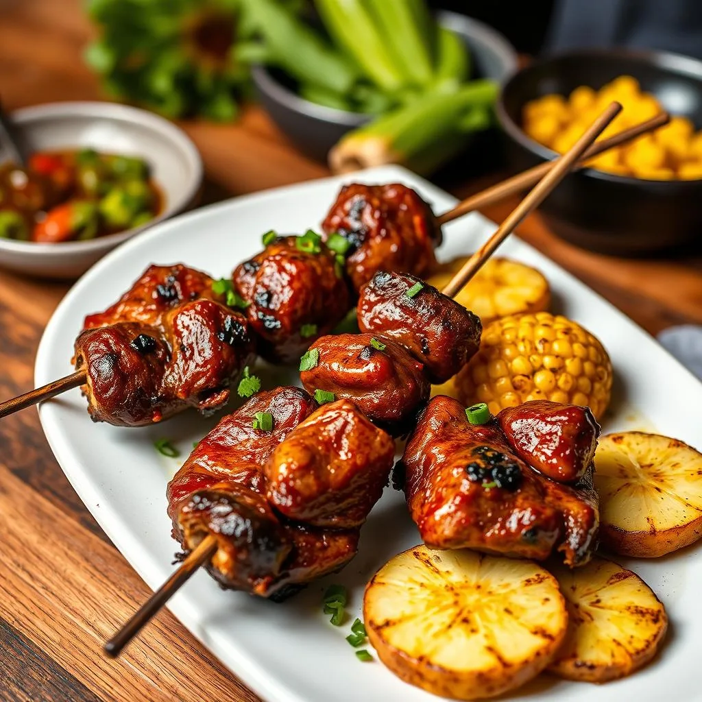 Anticuchos de Corazón tradicionales de Cerca
