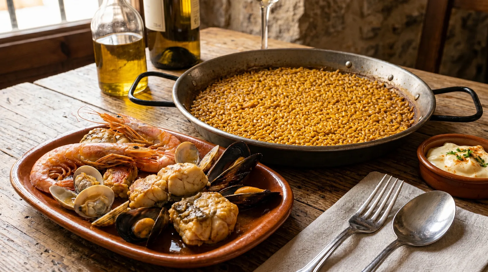Arroz a la Banda con Alioli Casero