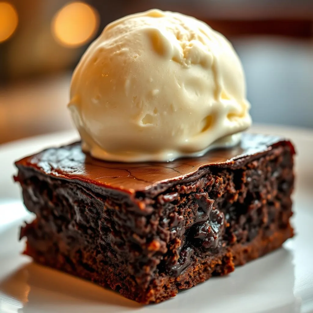 Brownie de Chocolate Fudge de Cerca