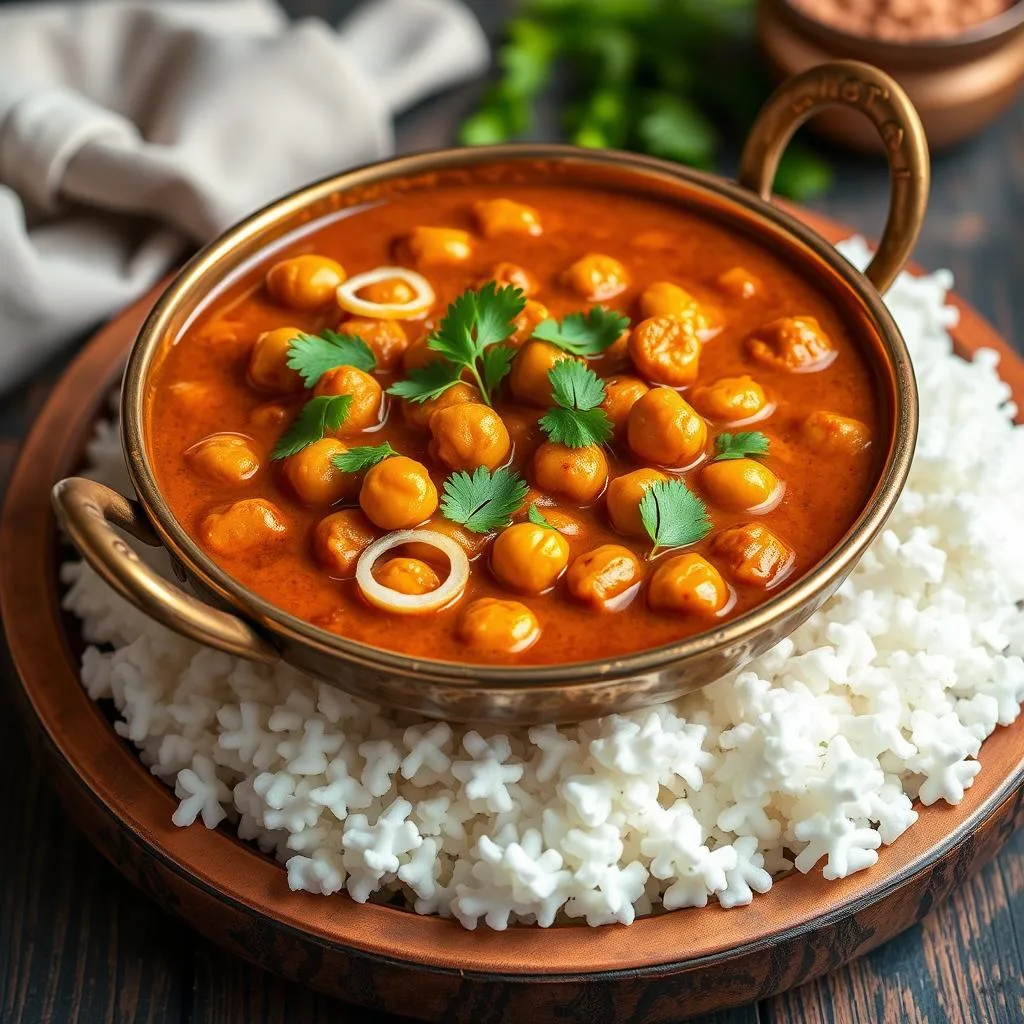 Chana Masala Especiado Tradicional de Cerca