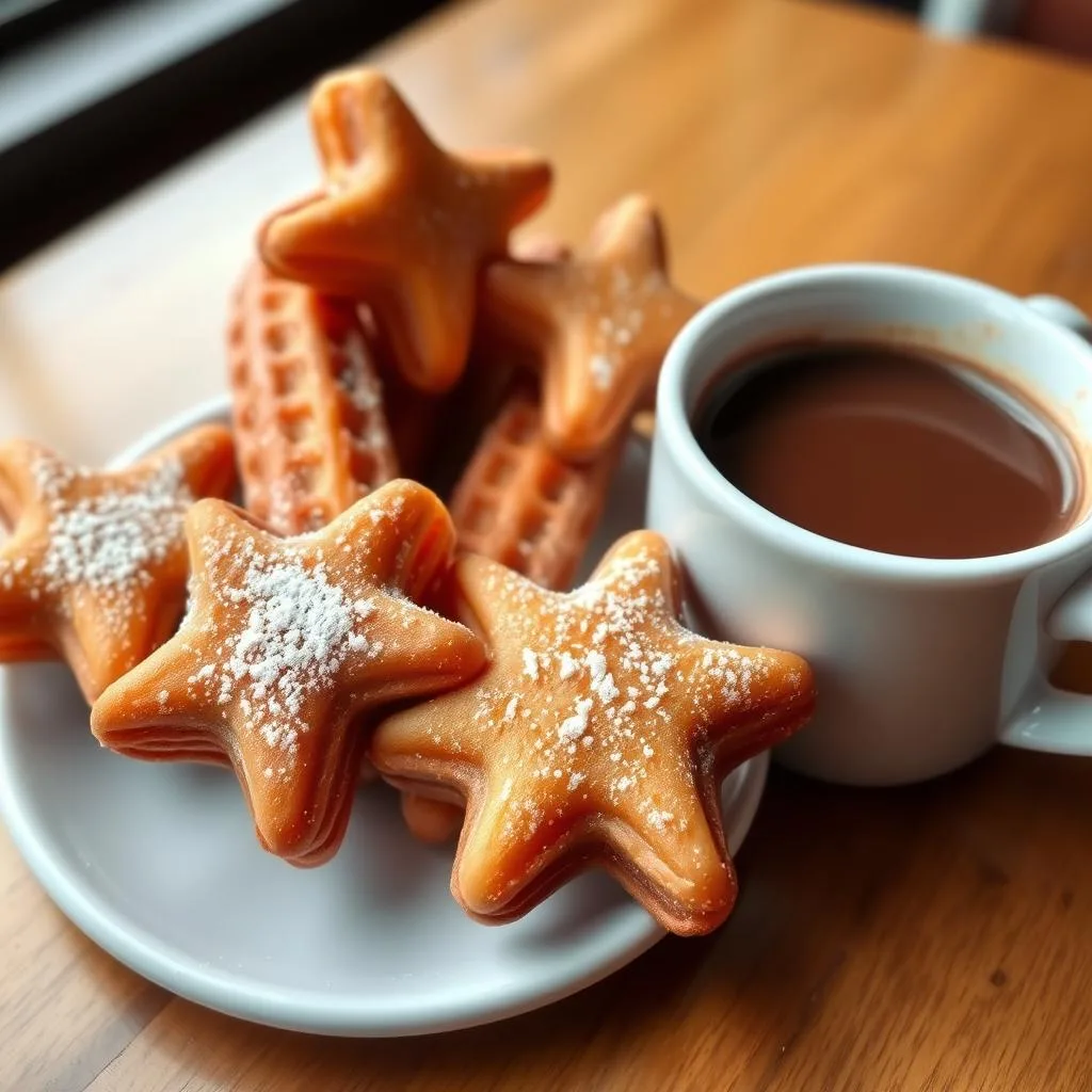 Churros Clásicos con Chocolate caliente de Cerca