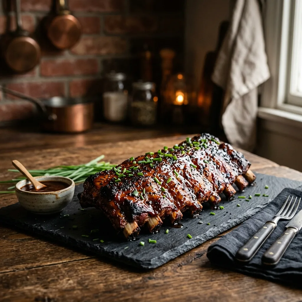 Costillas de Cerdo BBQ de Cerca