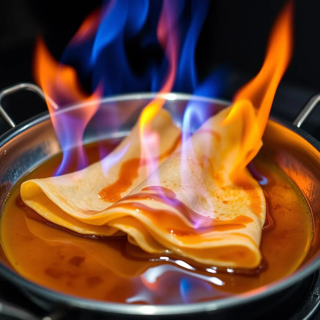 Crêpes Suzette tradicionales de Naranja