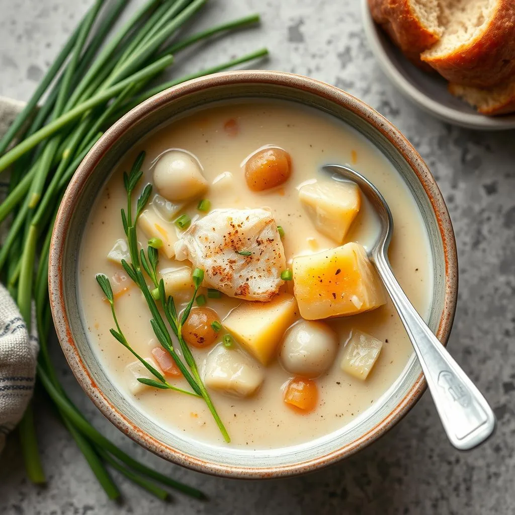 Cullen Skink (Sopa escocesa) tradicional de Cerca
