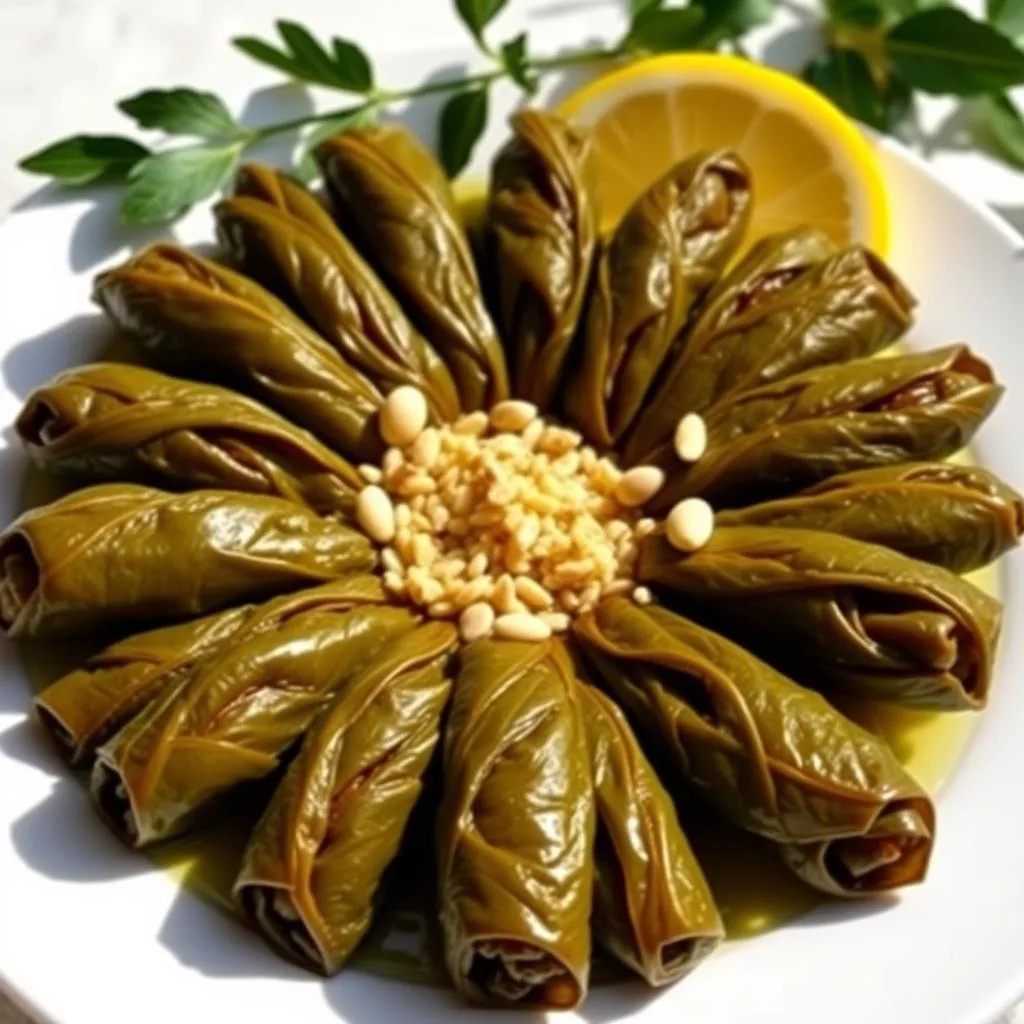 Dolmades de Hojas de Parra Rellenas de Cerca