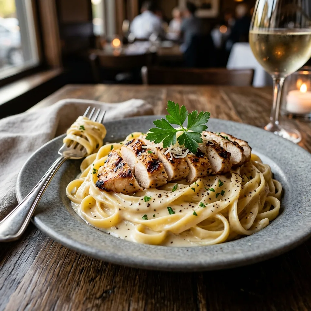 Fettuccine Alfredo con Pollo