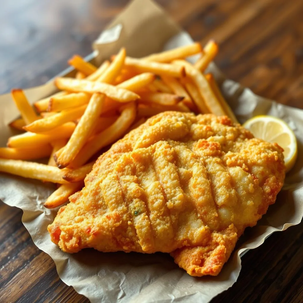 Fish and Chips tradicional con Salsa Tártara de Cerca