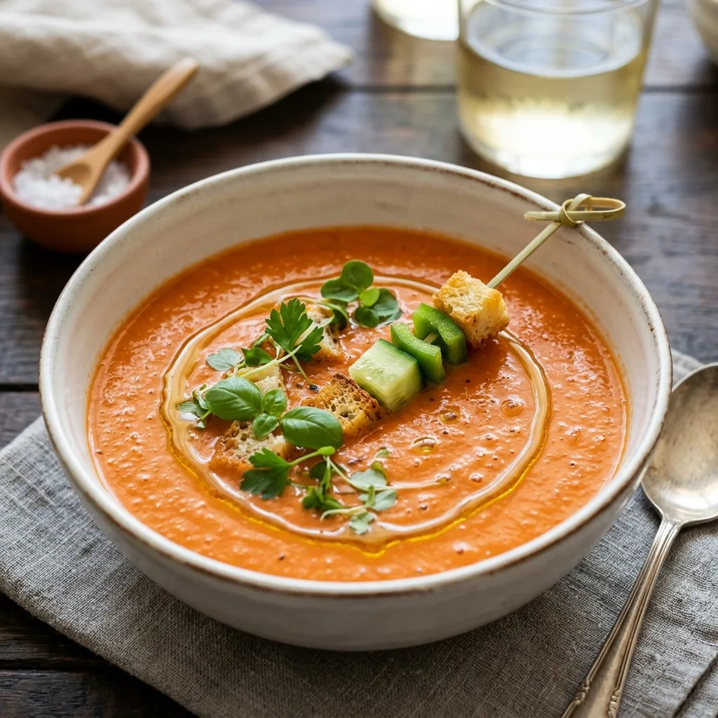 Gazpacho Andaluz Tradicional de Cerca