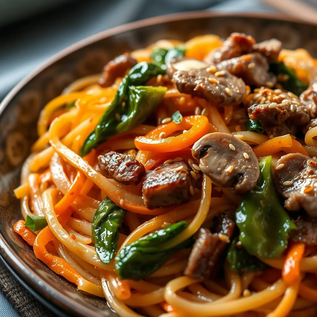 Japchae de Fideos de Boniato