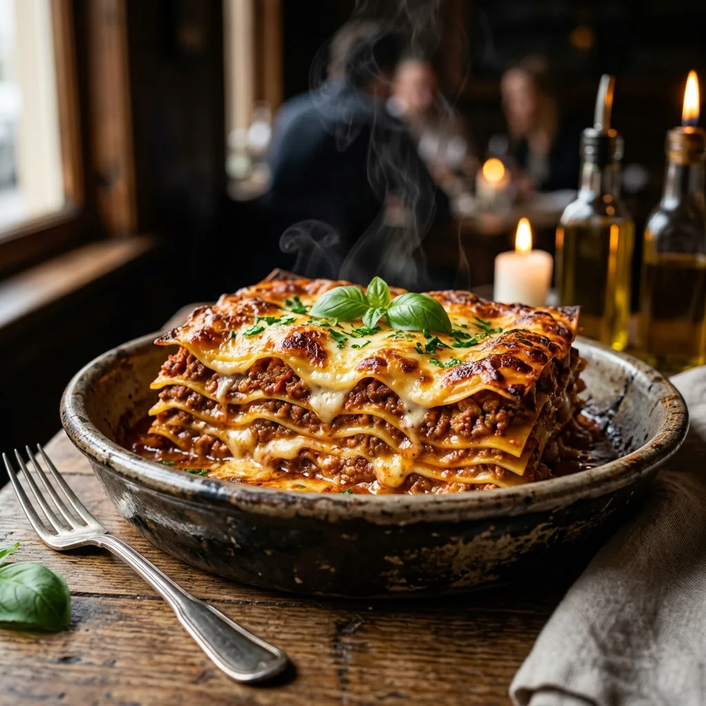 Lasagna de Carne Clásica Italiana de Cerca