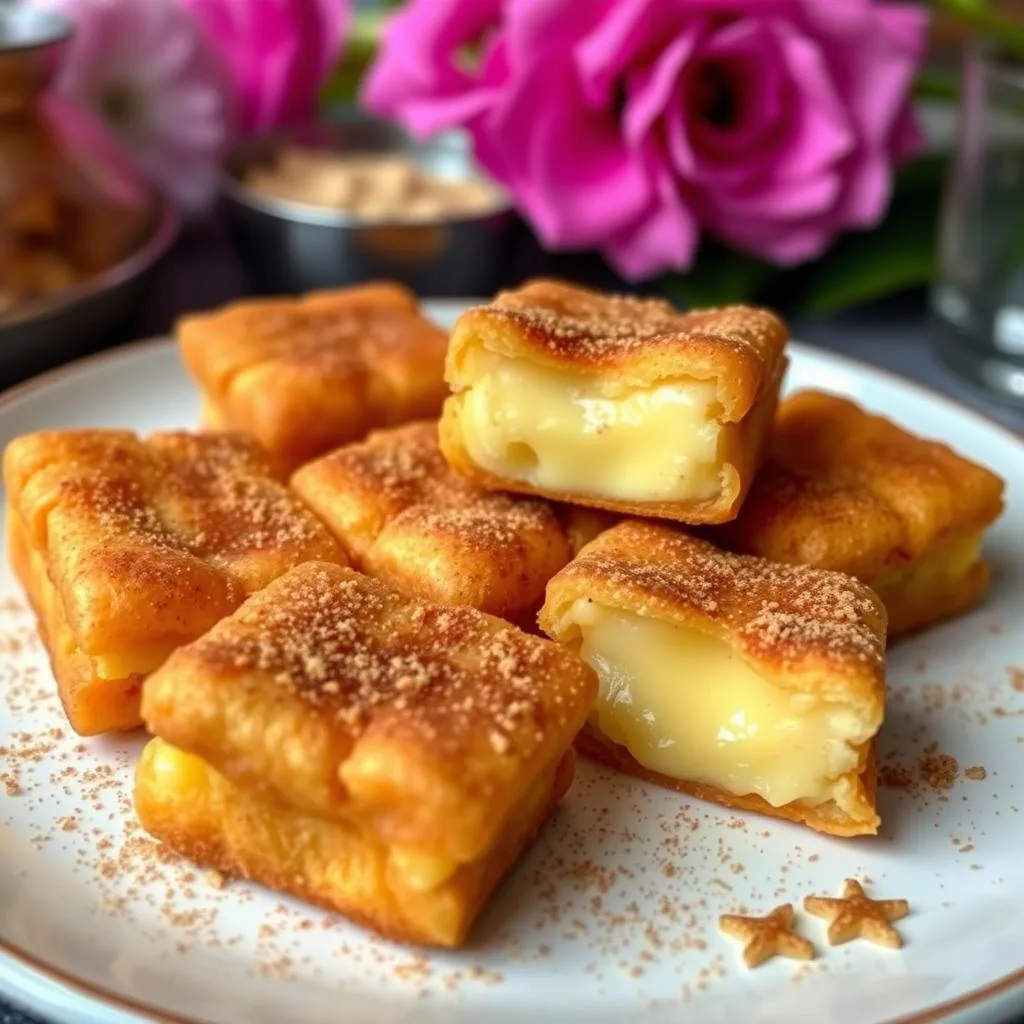 Leche Frita tradicional caramelizada de Cerca