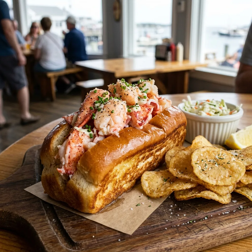 Lobster Roll de Nueva Inglaterra de Cerca