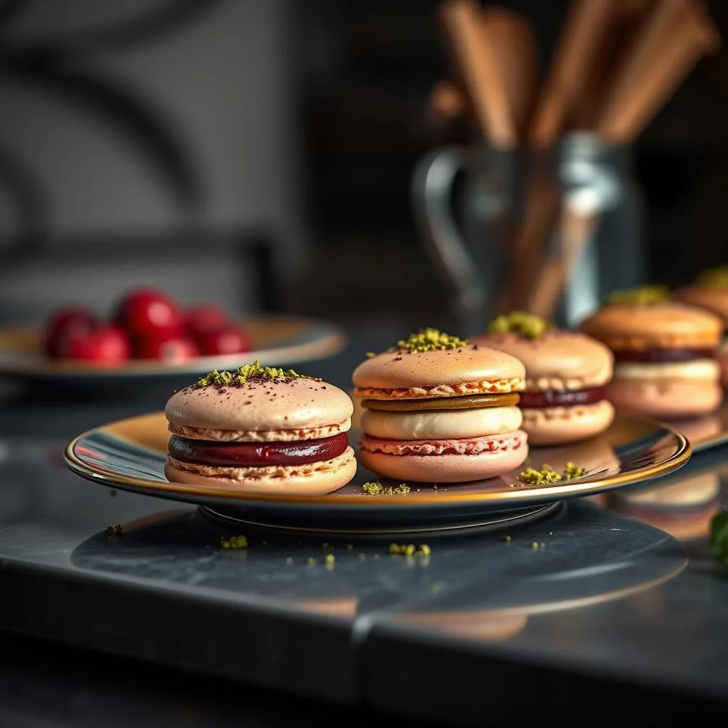 Macarons de Frambuesa y Ganache de Pistacho