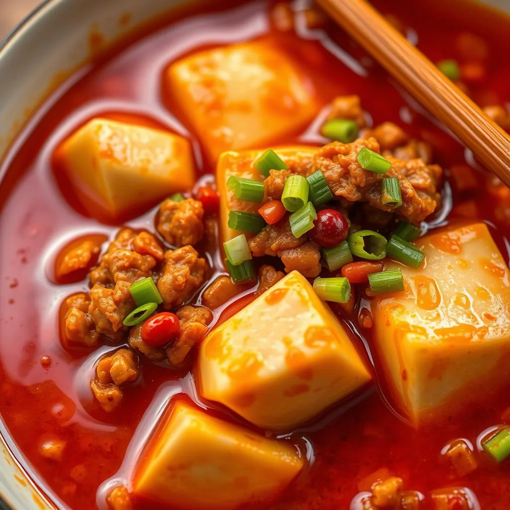 Mapo Tofu Picante Sichuan de Cerca