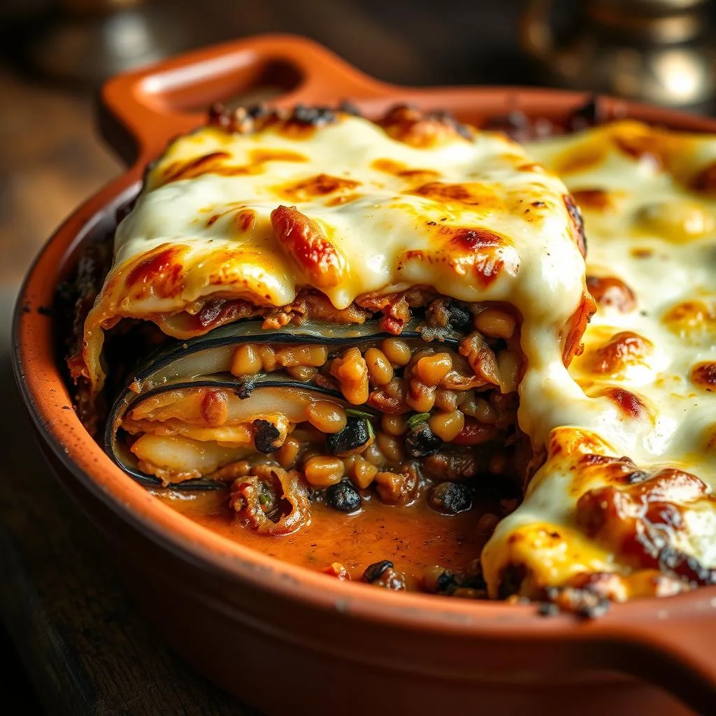 Moussaka Griega Vegetariana de Lentejas de Cerca