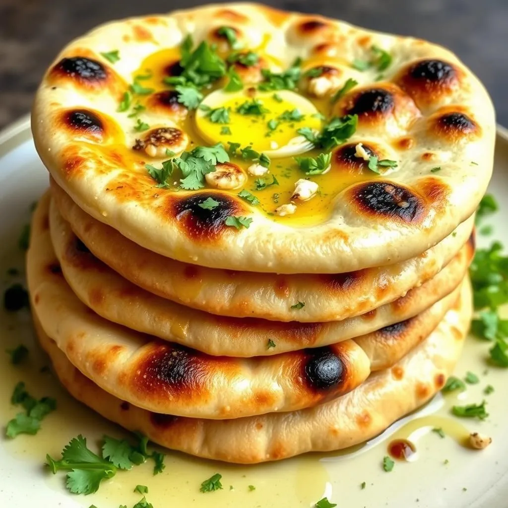 Naan de Ajo y Mantequilla Ghee