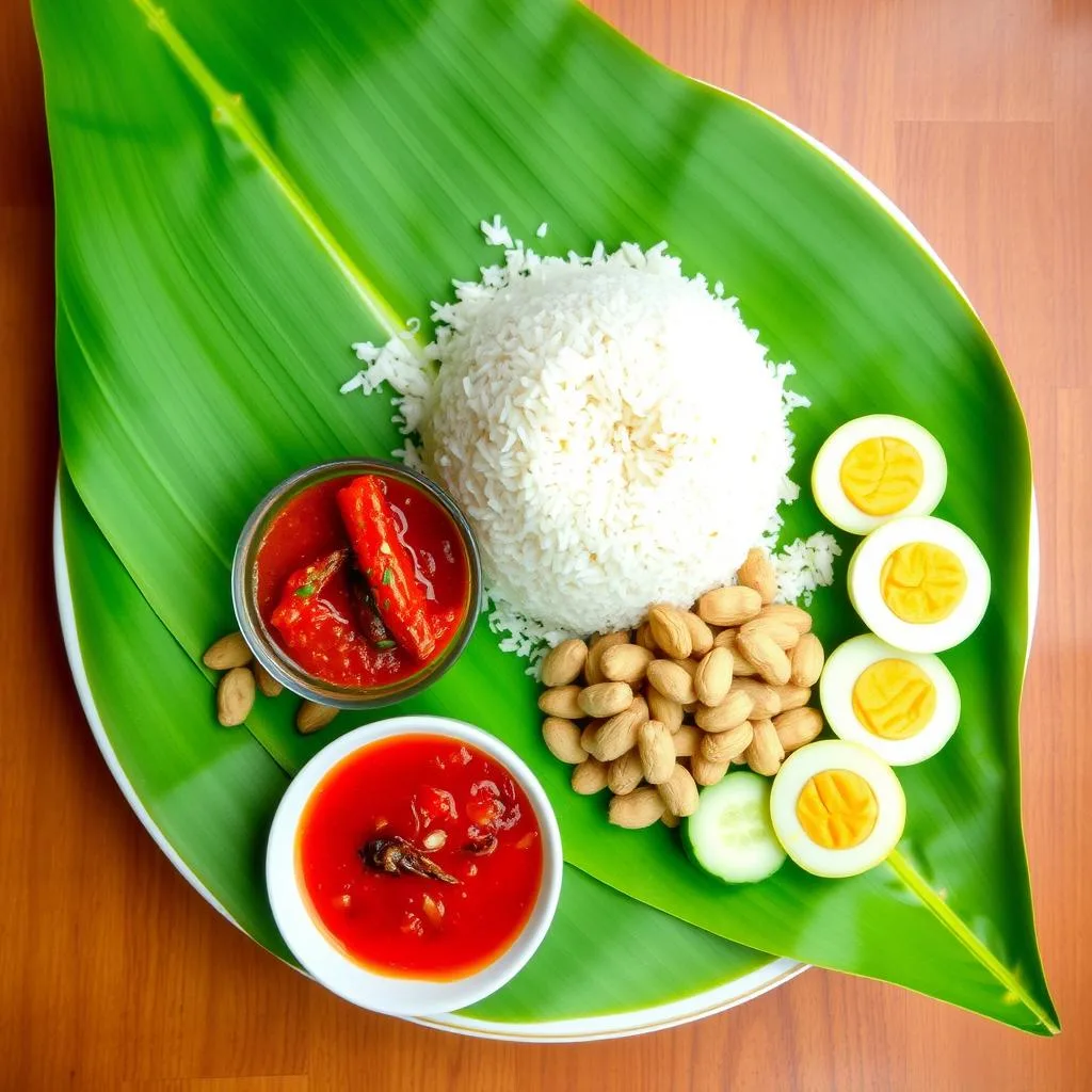 Nasi Lemak tradicional de Malasia