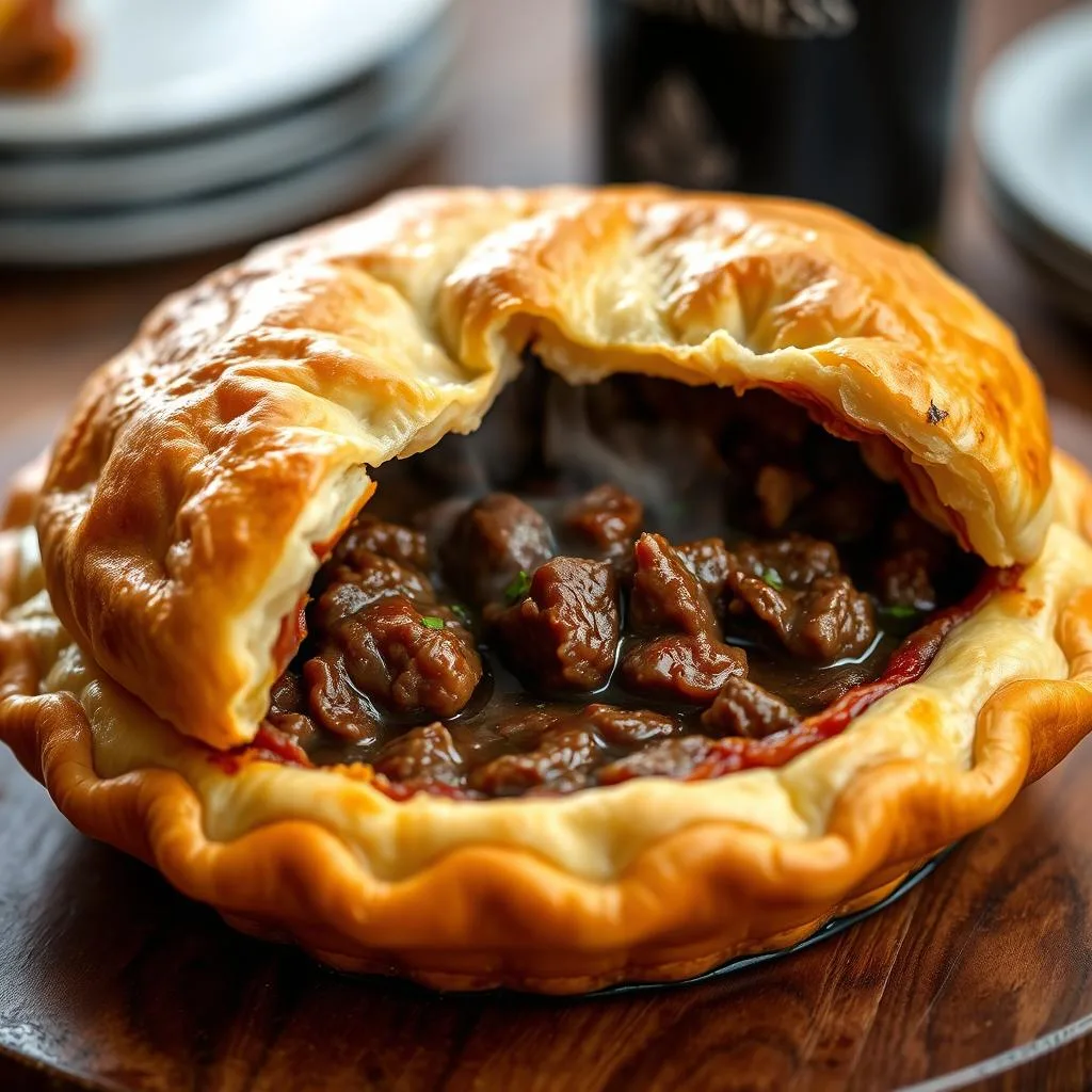 Pie de Ternera y Cerveza Guinness irlandés