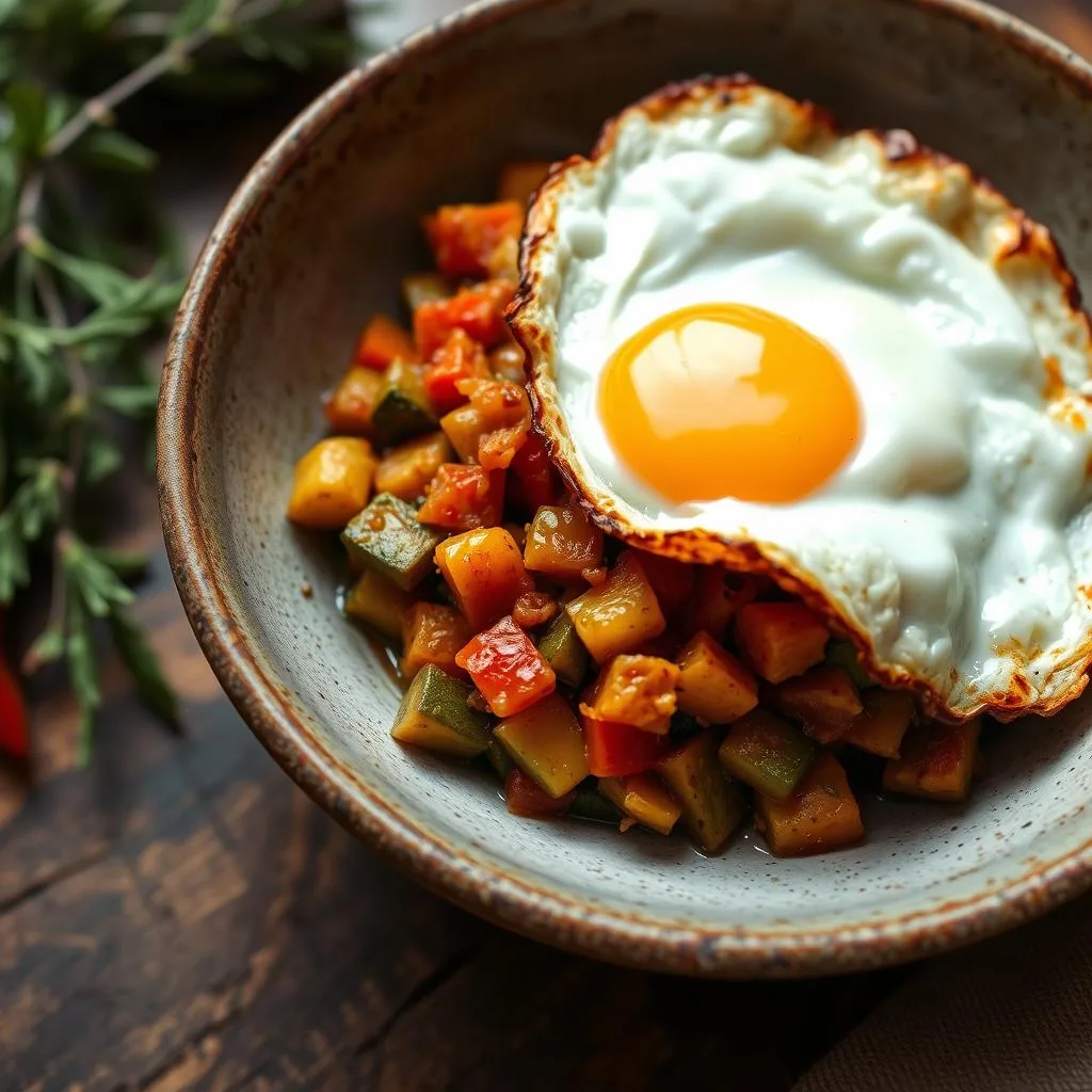 Pisto Manchego tradicional con Huevo
