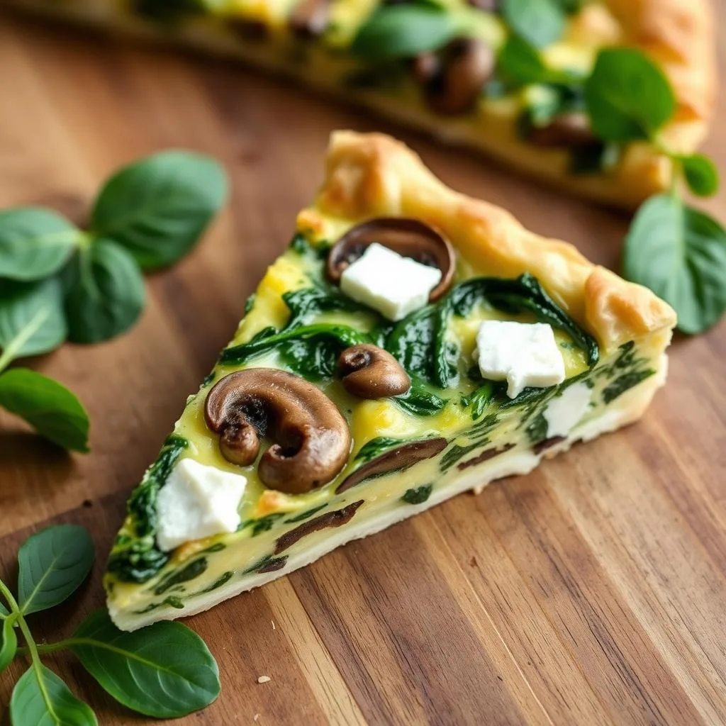 Quiche de Espinacas, Champiñones y Queso Feta