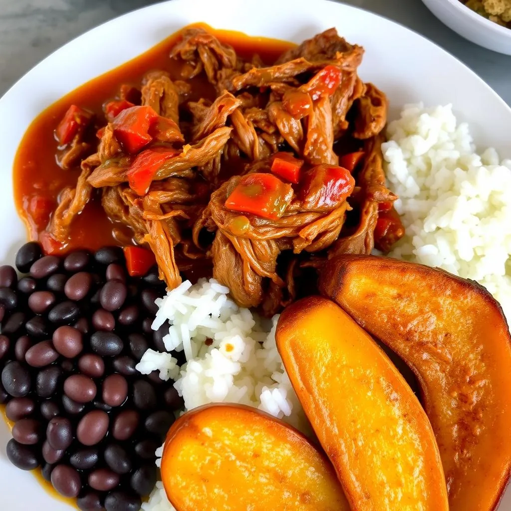 Ropa Vieja Cubana Tradicional de Cerca
