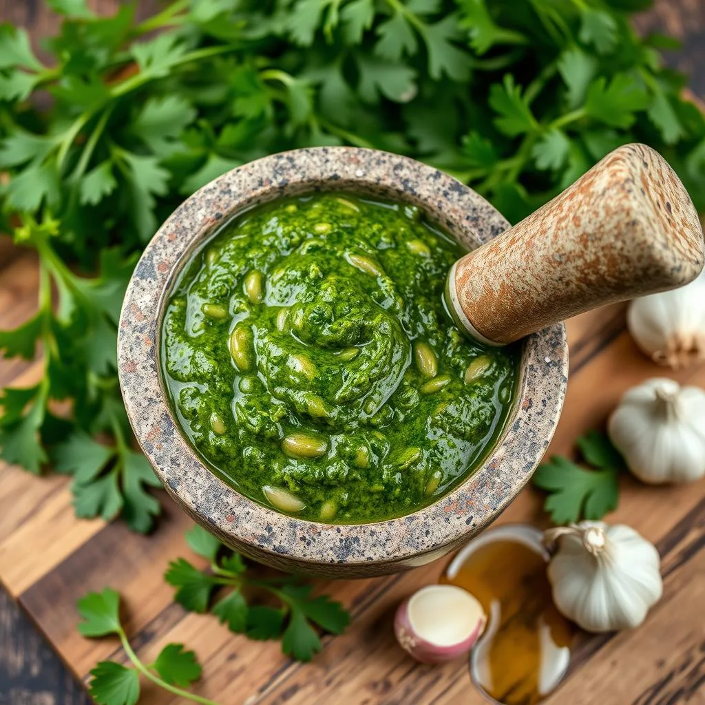 Salsa Pesto de Perejil Rústico