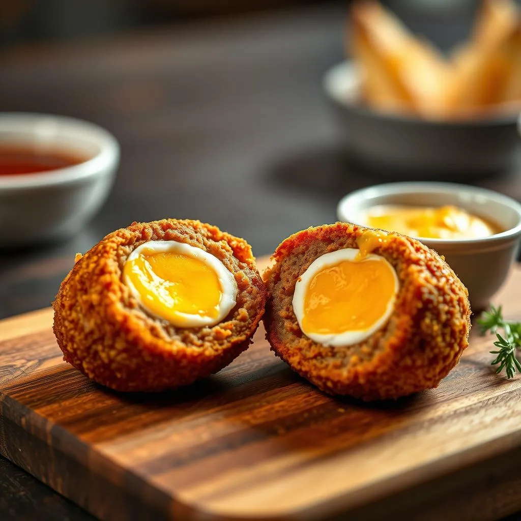 Scotch Eggs Crujientes de Cerca