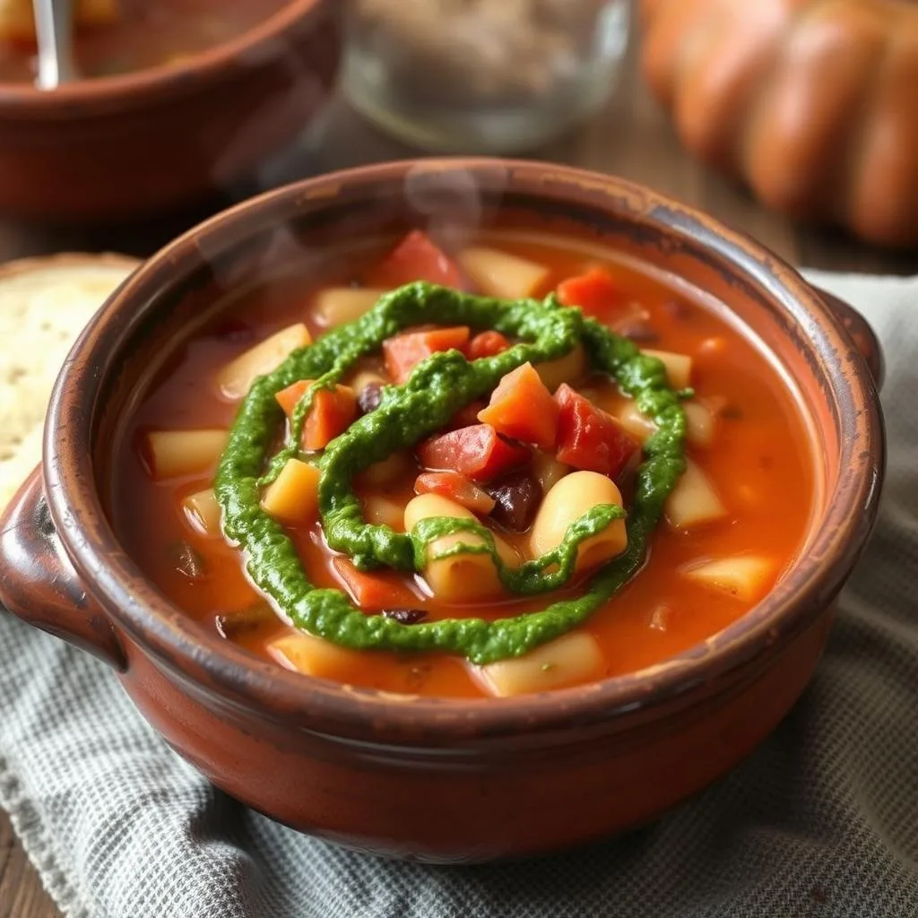 Sopa Minestrone tradicional italiana de Cerca