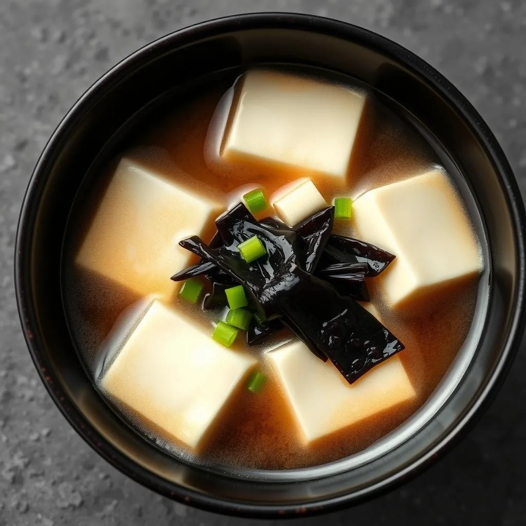 Sopa Miso Tradicional Japonesa de Cerca