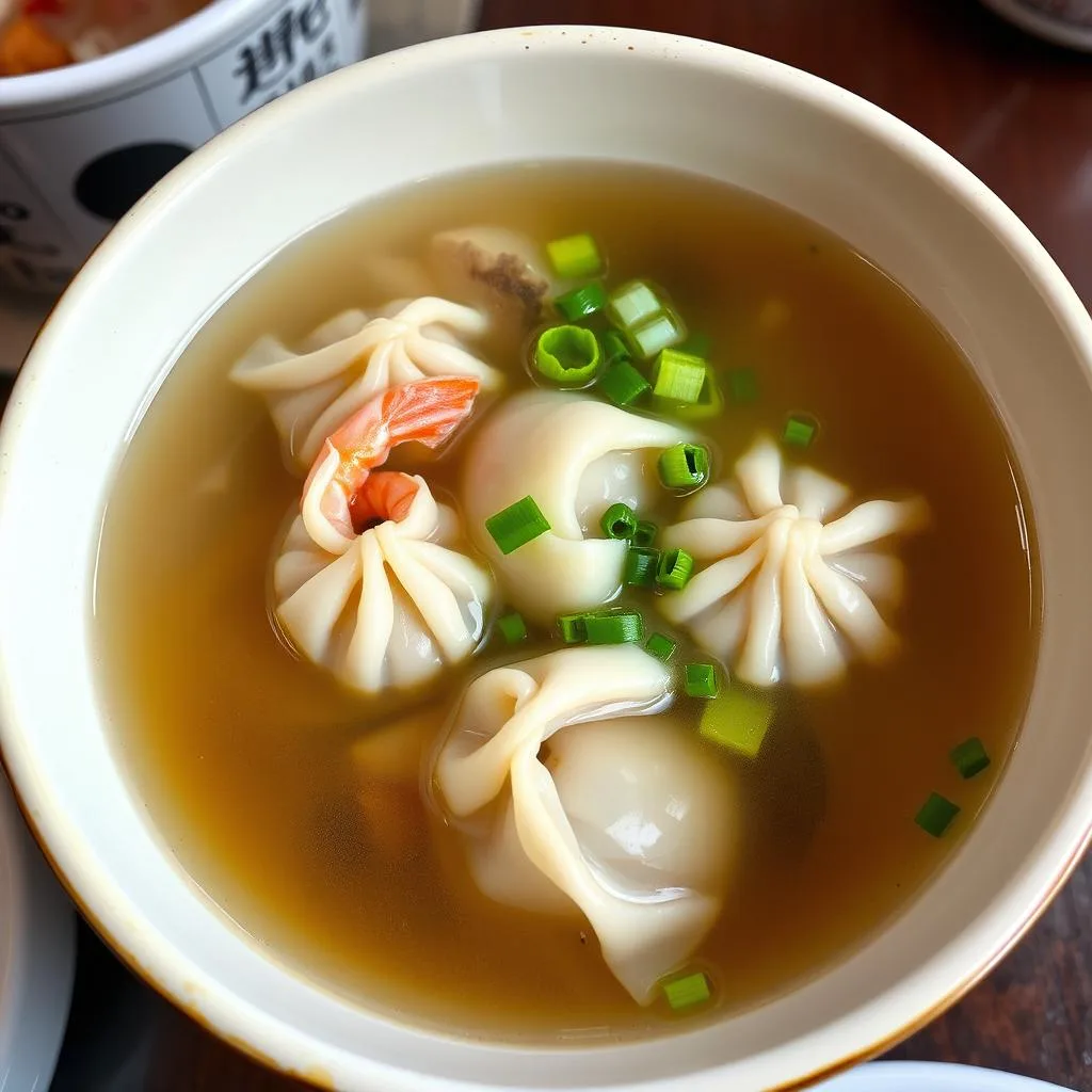 Sopa Wonton china de Langostinos y Cerdo