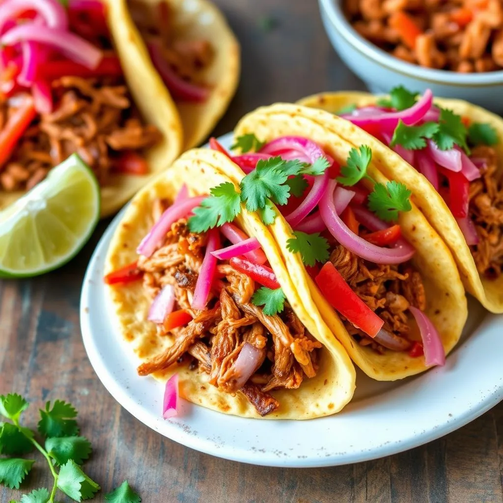 Tacos de Cochinita Pibil Yucateca de Cerca