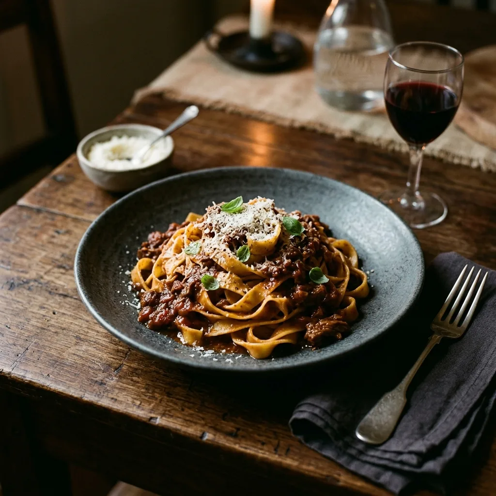 Tagliatelle con Ragù de Ternera Tradicional