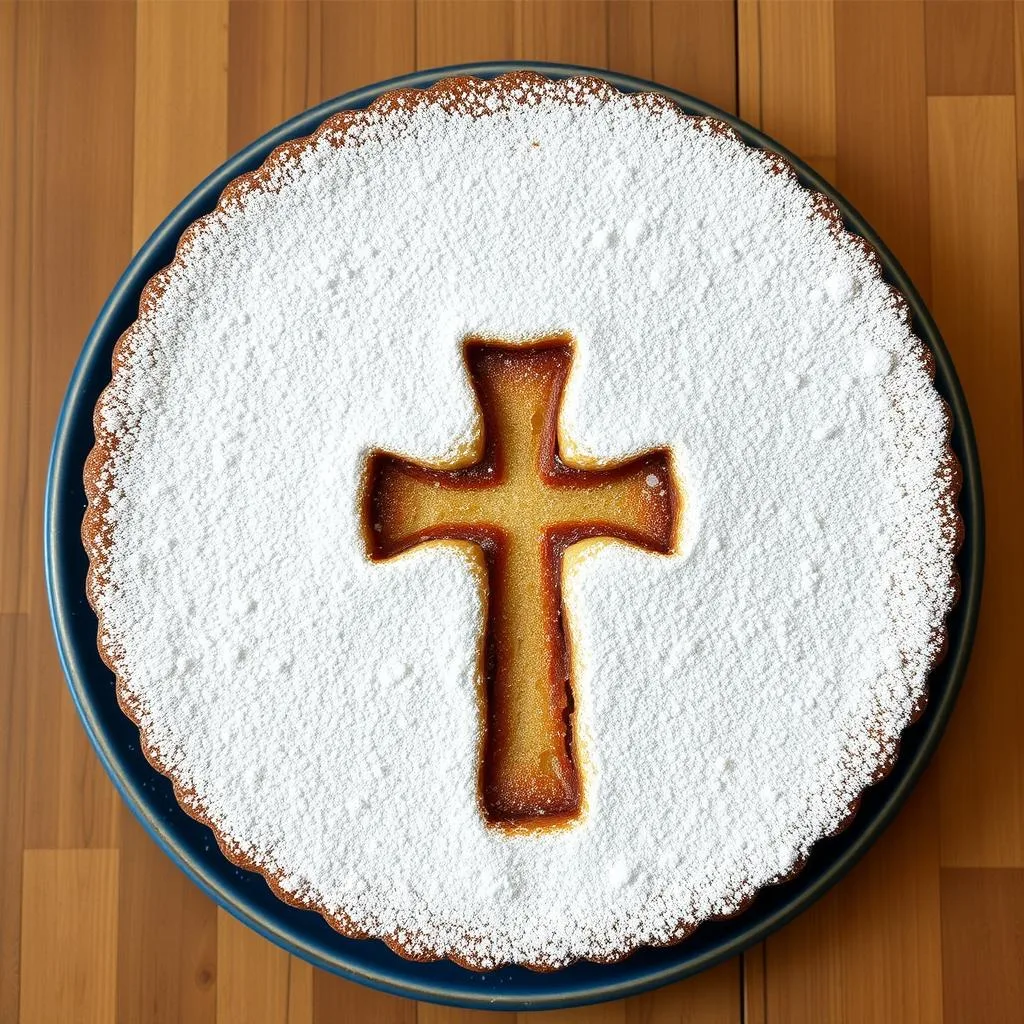 Tarta de Santiago tradicional con Almendras