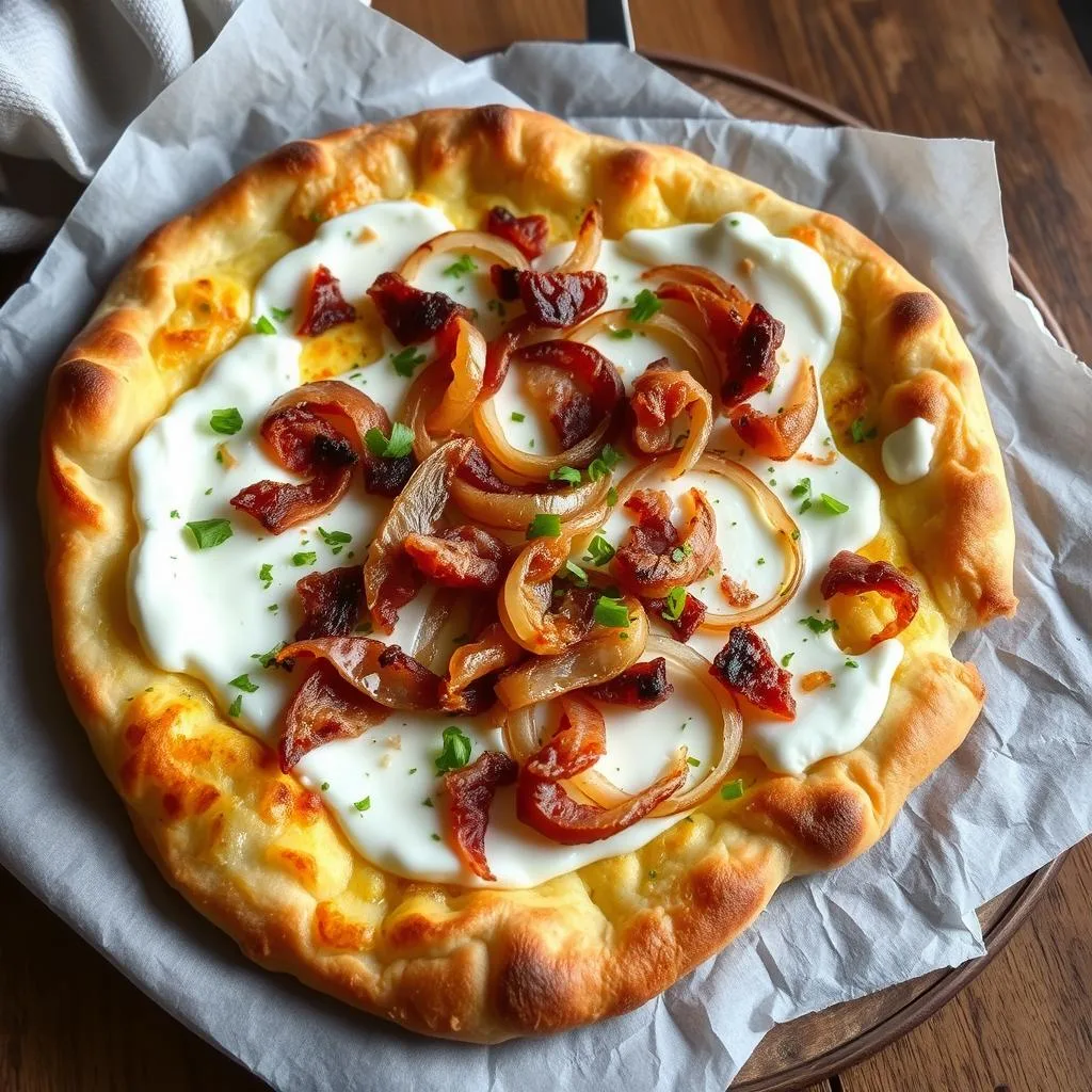 Tarte Flambée (Flammkuchen) tradicional de Alsacia
